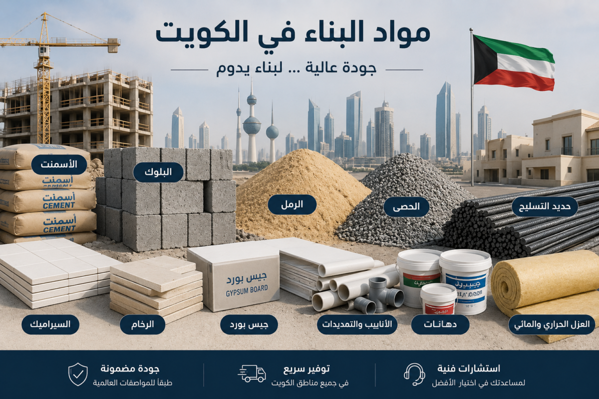 مواد البناء في الكويت للمشاريع السكنية والتجارية